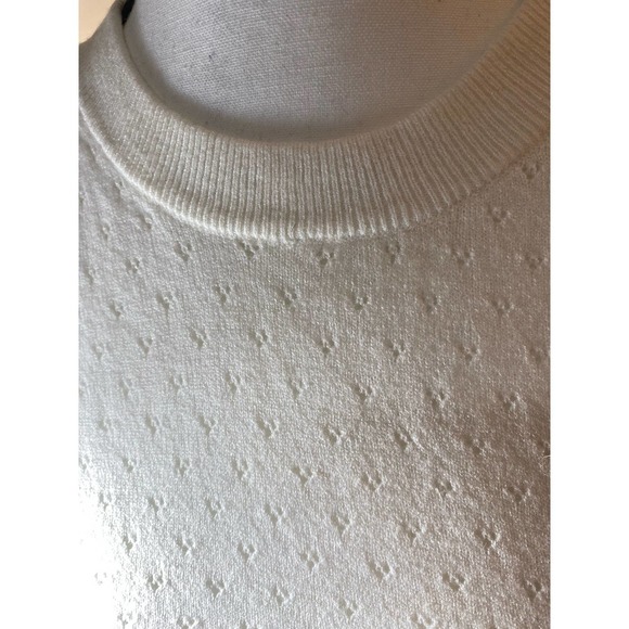 Ella Moss Cream White Boho Puff Sleeved Short Sleeved Sweater Top Size XS NWT - Picture 5 of 10